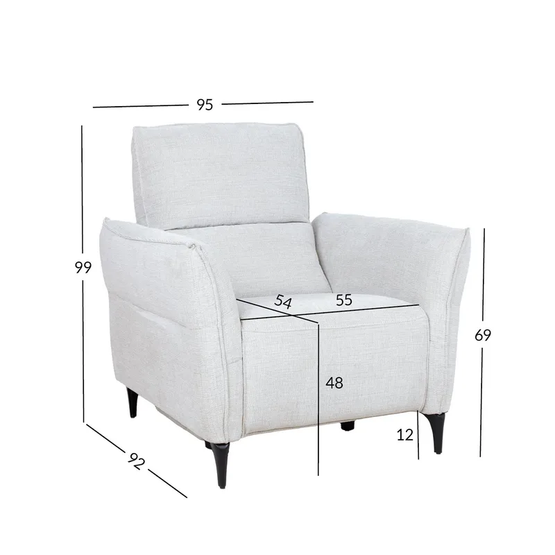 Reclinerlenestol Näsdal med elektrisk mekanisme - lys beige - Møbler - Stoler & lenestoler - Lenestoler - Recliner & kinostol