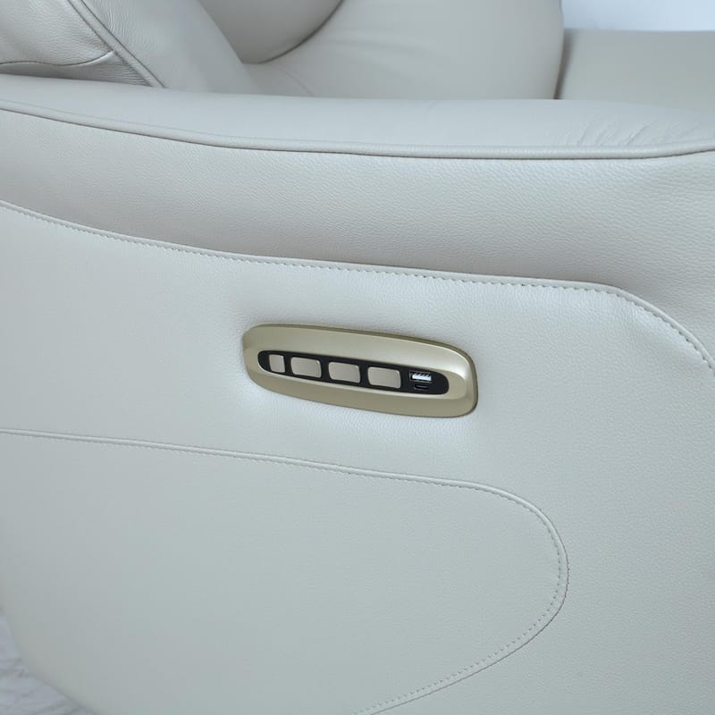 Reclinerlenestol Rosdal med elektrisk mekanisme - beige skinn - Møbler - Stoler & lenestoler - Lenestoler - Recliner & kinostol