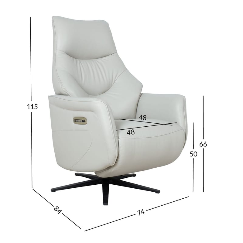 Reclinerlenestol Rosdal med elektrisk mekanisme - beige skinn - Møbler - Stoler & lenestoler - Lenestoler - Recliner & kinostol