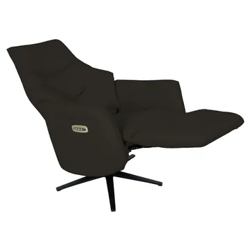 Reclinerlenestol Rosdal med elektrisk mekanisme - brunt skinn - Møbler - Stoler & lenestoler - Lenestoler - Lenestol skinn