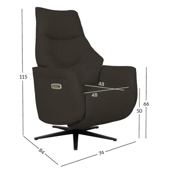 Reclinerlenestol Rosdal med elektrisk mekanisme - brunt skinn - Møbler - Stoler & lenestoler - Lenestoler - Lenestol skinn