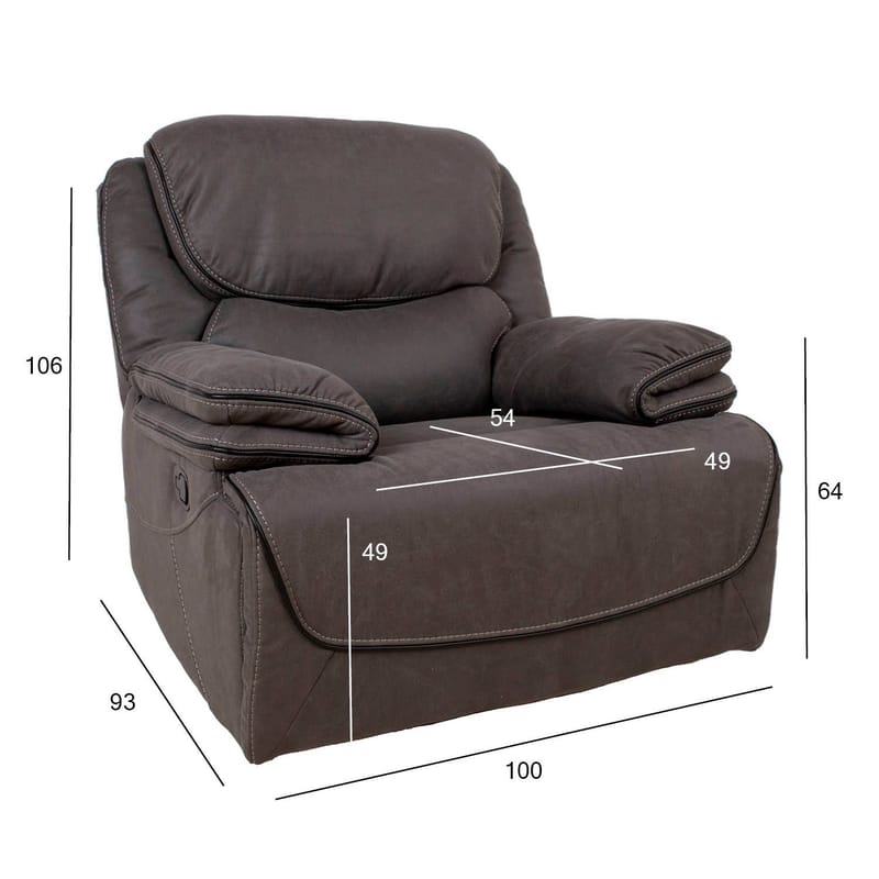 Reclinerlenestol Sälmar med manuell mekanisme - grå - Møbler - Stoler & lenestoler - Lenestoler - Recliner & kinostol