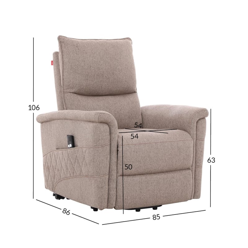 Reclinerlenestol Ulsten med elektrisk løftemekanisme - Beige - Møbler - Stoler & lenestoler - Lenestoler