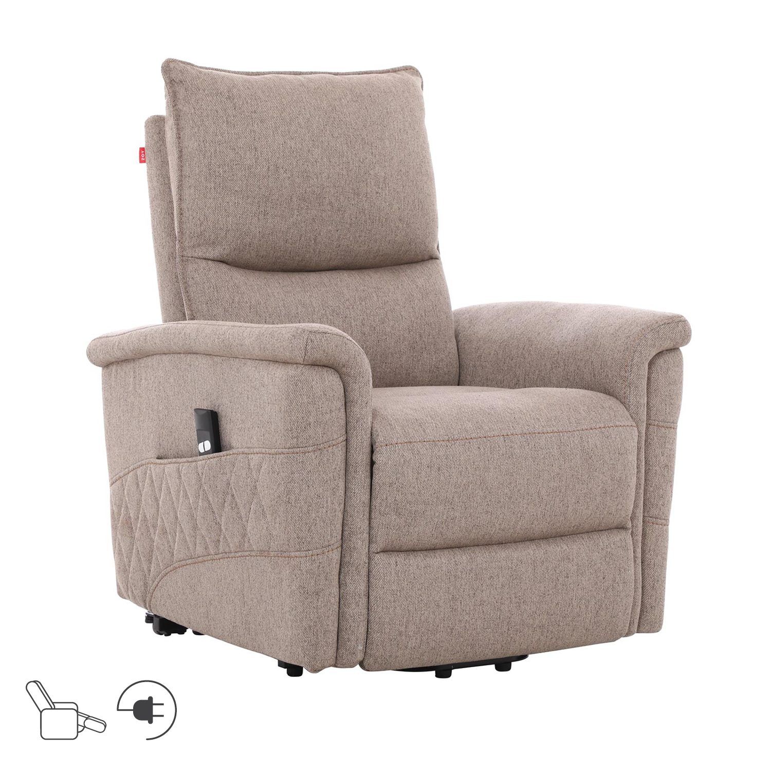 Reclinerlenestol Ulsten med elektrisk løftemekanisme - Beige