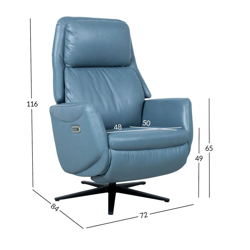 Reclinerlenestol Wikros med elektrisk mekanisme - blå - Møbler - Stoler & lenestoler - Lenestoler - Recliner & kinostol