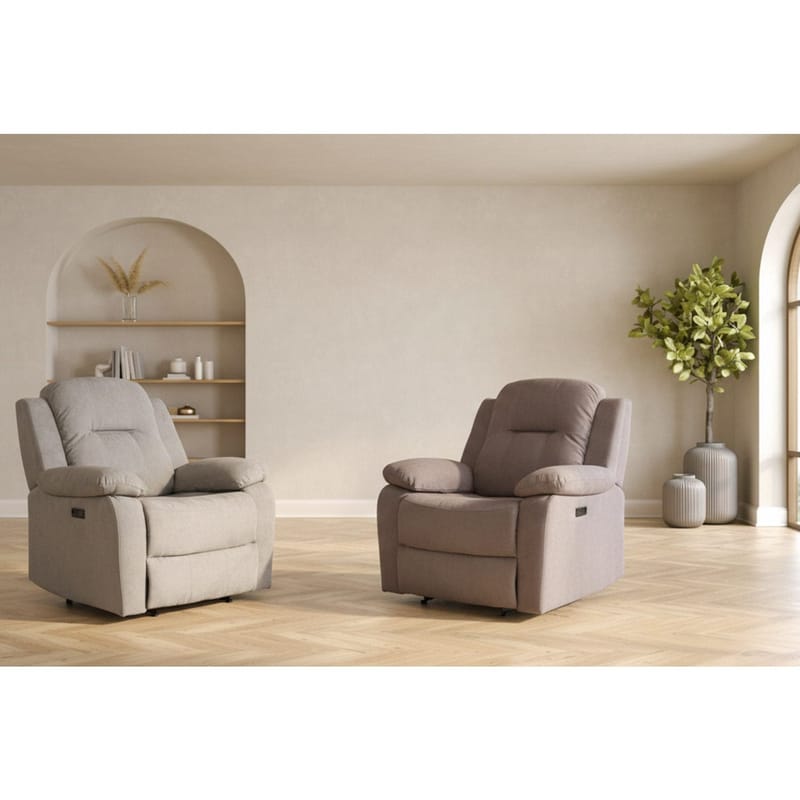Reclinerlenestol Ylmark med elektrisk mekanisme - Grå - Møbler - Stoler & lenestoler - Lenestoler - Recliner & kinostol
