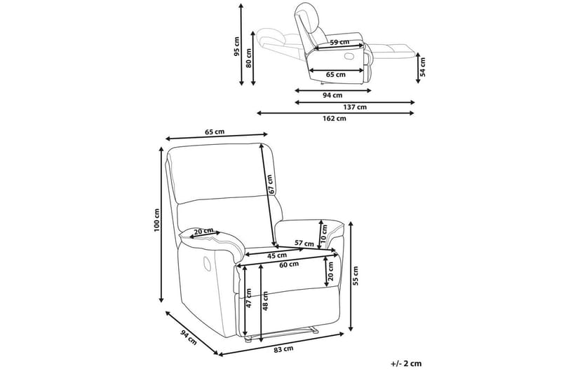 Reclinerstol Everton - Beige - Møbler - Stoler & lenestoler - Lenestoler - Liggestol