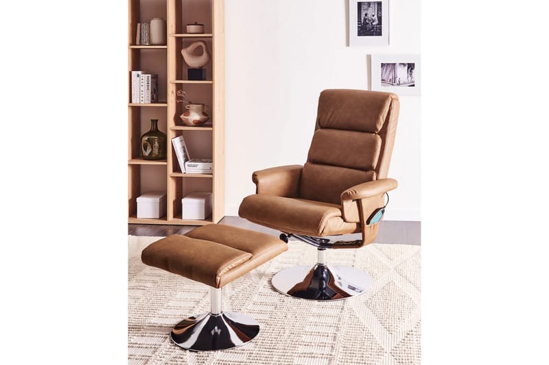 Reclinerstol Legend - Brun, Sølv - Møbler - Stoler & lenestoler - Lenestoler - Massasjestol