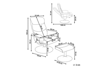 Reclinerstol Legend - Brun/Sølv - Møbler - Stoler & lenestoler - Lenestoler - Lenestol skinn