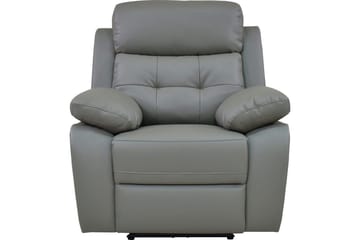 Reclinerstol Loft24 Lenestol Lannilis lysegrå, PU/tre/metall, elektrisk hvilestol Ljusgrå - Møbler - Stoler & lenestoler - Lenestoler - Lenestol skinn