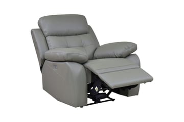 Reclinerstol Loft24 Lenestol Lannilis lysegrå, PU/tre/metall, elektrisk hvilestol Ljusgrå - Møbler - Stoler & lenestoler - Lenestoler - Lenestol skinn