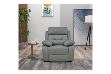 Reclinerstol Loft24 Lenestol Lannilis lysegrå, PU/tre/metall, elektrisk hvilestol Ljusgrå - Møbler - Stoler & lenestoler - Lenestoler - Lenestol skinn