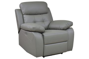 Reclinerstol Loft24 Lenestol Lannilis lysegrå, PU/tre/metall, elektrisk hvilestol Ljusgrå