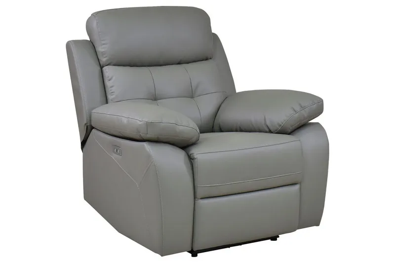 Reclinerstol Loft24 Lenestol Lannilis lysegrå, PU/tre/metall, elektrisk hvilestol Ljusgrå - Møbler - Stoler & lenestoler - Lenestoler - Recliner & kinostol