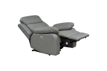 Reclinerstol Loft24 Lenestol Lannilis lysegrå, PU/tre/metall, elektrisk hvilestol Ljusgrå - Møbler - Stoler & lenestoler - Lenestoler - Lenestol skinn