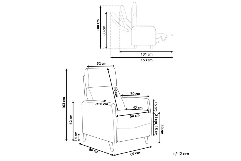 Reclinerstol Selvik Hvit/Svart - Hvit/Svart - Møbler - Stoler & lenestoler - Lenestoler - Recliner & kinostol