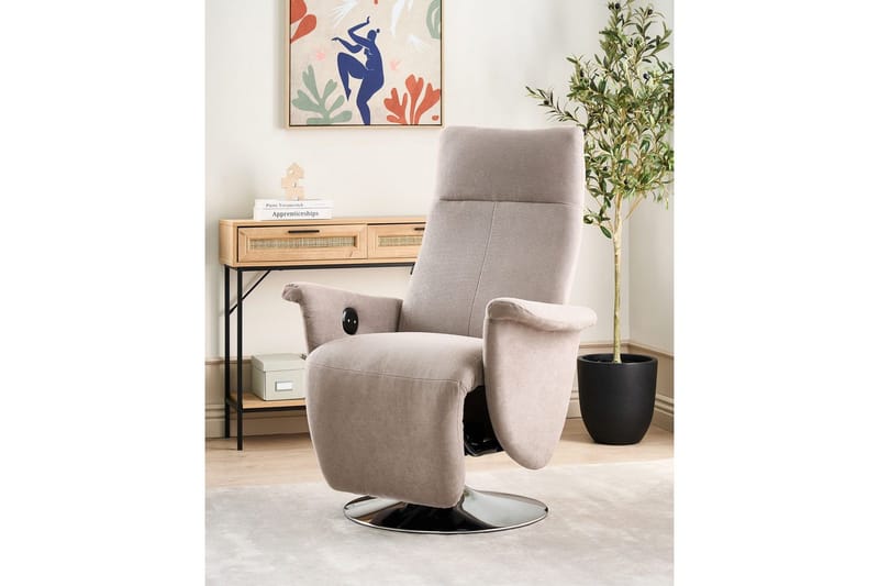 Reclinerstol Prime Taupe/Sølv - Taupe/Sølv - Møbler - Stoler & lenestoler - Lenestoler - Recliner & kinostol