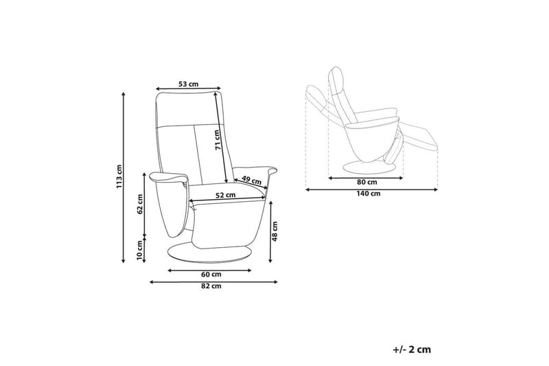 Reclinerstol Prime Taupe/Sølv - Taupe/Sølv - Møbler - Stoler & lenestoler - Lenestoler - Liggestol