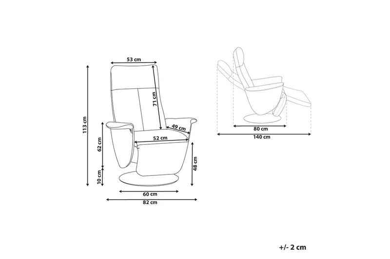 Reclinerstol Prime Taupe/Sølv - Taupe/Sølv - Møbler - Stoler & lenestoler - Lenestoler - Recliner & kinostol