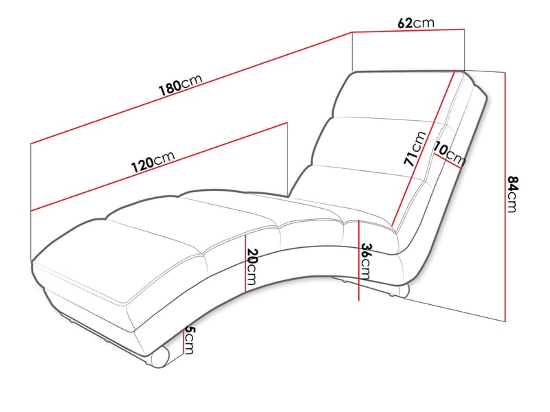 Regalado Liggestol - grå - Møbler - Stoler & lenestoler - Lenestoler - Liggestol