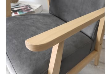 Retro Lenestol - Fløyel/Grå - Møbler - Stoler & lenestoler - Lenestoler