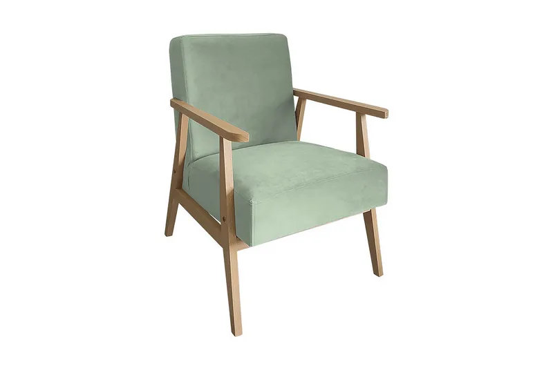 Retro Lenestol - Fløyel/Grønn - Møbler - Stoler & lenestoler - Lenestoler