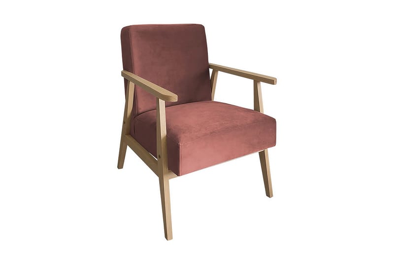 Retro Lenestol - Fløyel/Rosa - Møbler - Stoler & lenestoler - Lenestoler
