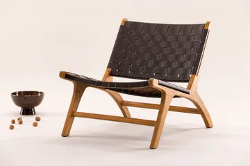 Rike Loungelenestol - Brun/Beige - Møbler - Stoler & lenestoler - Lenestoler - Lenestol skinn