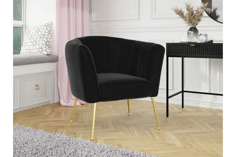 Rushmore Fåtölj Black/Gold - Møbler - Stoler & lenestoler - Lenestoler