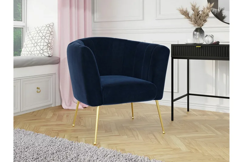 Rushmore Fåtölj Blue/Gold - Møbler - Stoler & lenestoler - Lenestoler