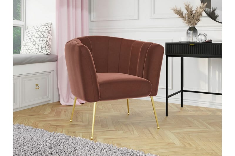 Rushmore Fåtölj Gold/Brown - Møbler - Stoler & lenestoler - Lenestoler