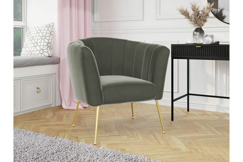 Rushmore Fåtölj Grey/Gold - Møbler - Stoler & lenestoler - Lenestoler