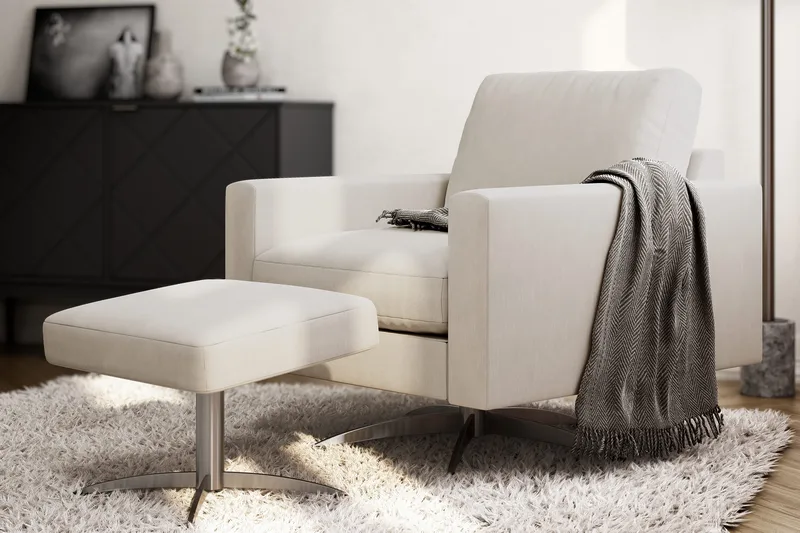 Sabero Lenestol - Beige/Svart - Møbler - Stoler & lenestoler - Lenestoler