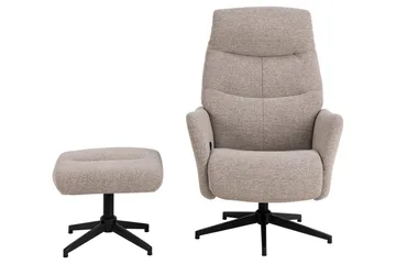 Sakiran Lenestol med avslapningsfunksjon - Beige - Møbler - Stoler & lenestoler - Lenestoler - Lenestol med fotskammel