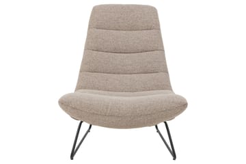 Sammo Modern Lenestol i Stoff med Understell i Metall - Beige - Møbler - Stoler & lenestoler - Lenestoler