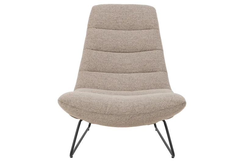 Sammo Modern Lenestol i Stoff med Understell i Metall - Beige - Møbler - Stoler & lenestoler - Lenestoler