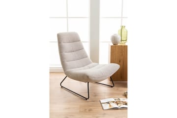 Sammo Modern Lenestol i Stoff med Understell i Metall - Beige - Møbler - Stoler & lenestoler - Lenestoler