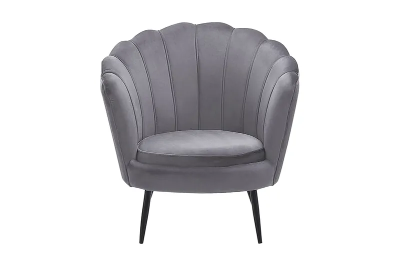 Sarannell Fløyelslenestol - Grå - Møbler - Stoler & lenestoler - Lenestoler