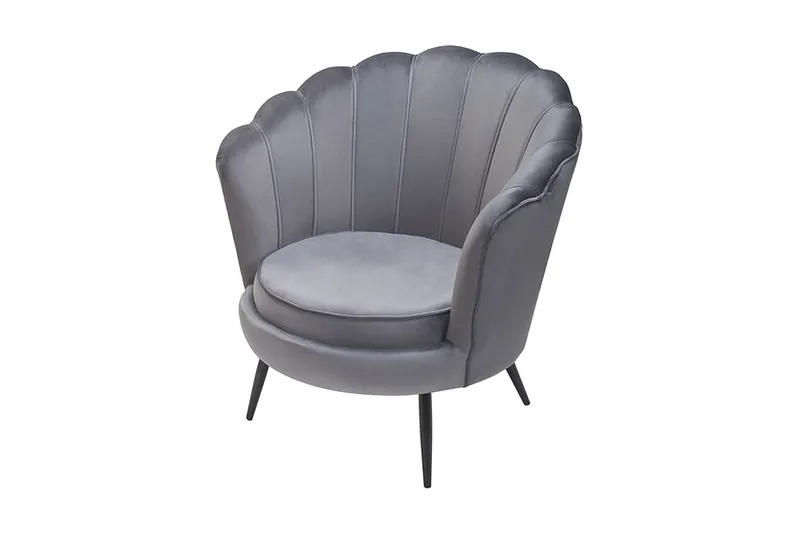 Sarannell Fløyelslenestol - Grå - Møbler - Stoler & lenestoler - Lenestoler