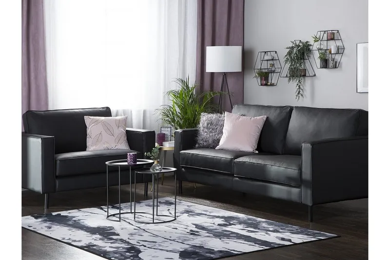 Savalen Rektangulær Moderne Lenestol i Kunstlær, Svart