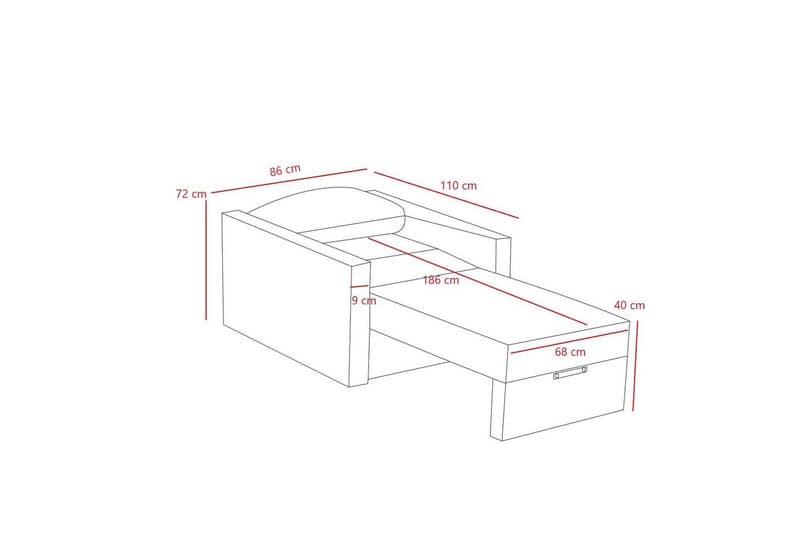 Savra Sovelenestol - Brun - Møbler - Sofaer - Sovesofaer