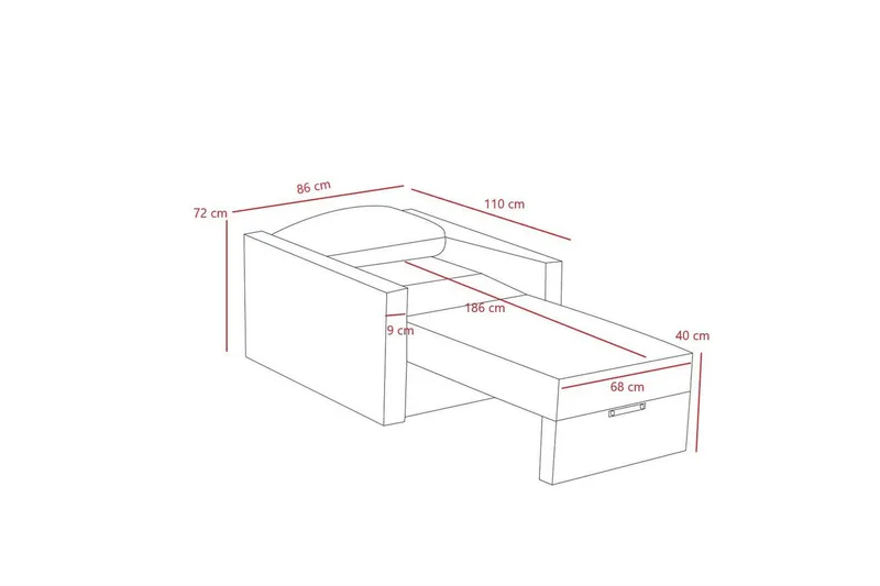 Savra Sovelenestol - Grå - Møbler - Sofaer - Sovesofaer