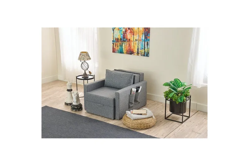 Savra Sovelenestol - Grå - Møbler - Sofaer - Sovesofaer