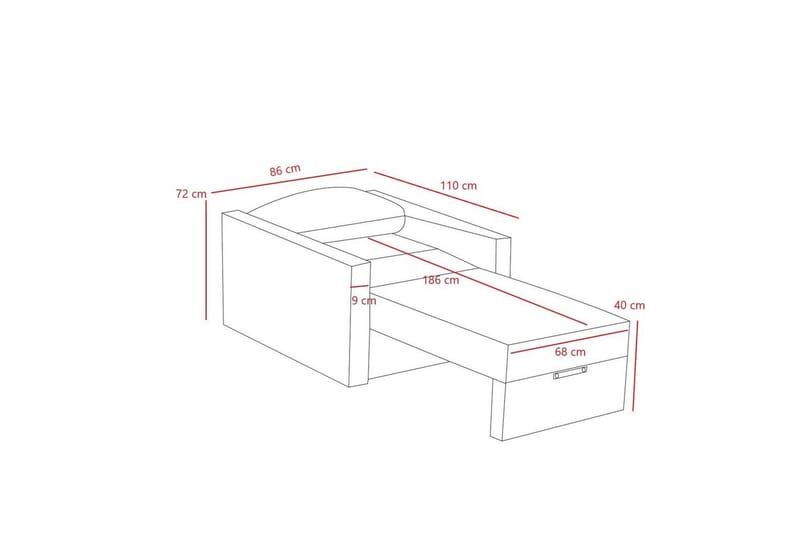 Savra Sovelenestol - Krem - Møbler - Sofaer - Sovesofaer