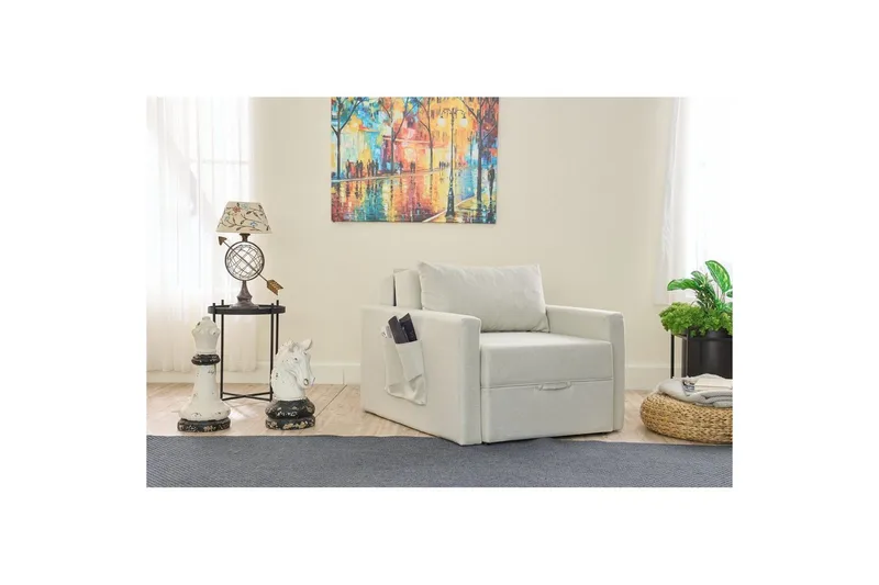 Savra Sovelenestol - Krem - Møbler - Sofaer - Sovesofaer