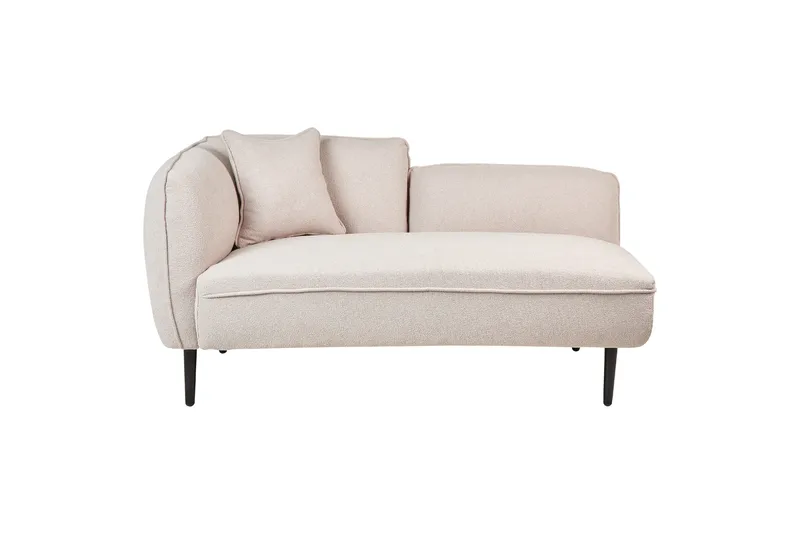 Schäslongfåtölj Beige, Svart Vänstervänd