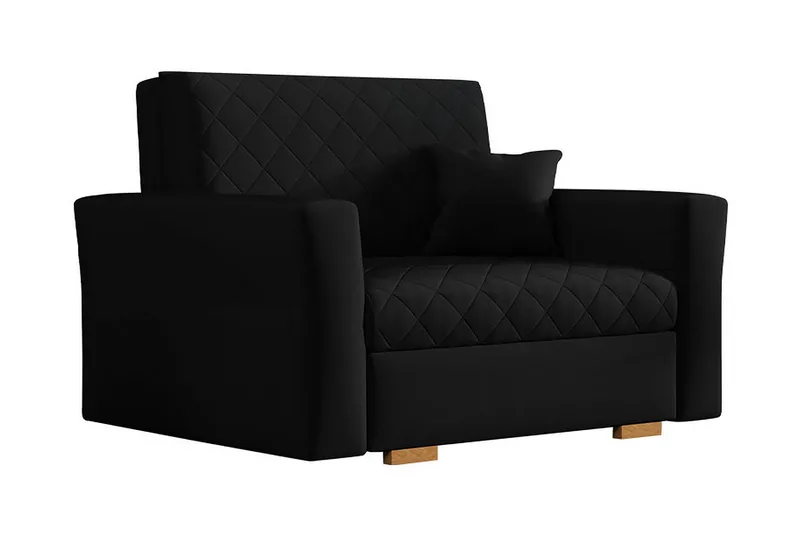 Bensbyn Sovelenestol Rutemønster, Fløyel/Svart