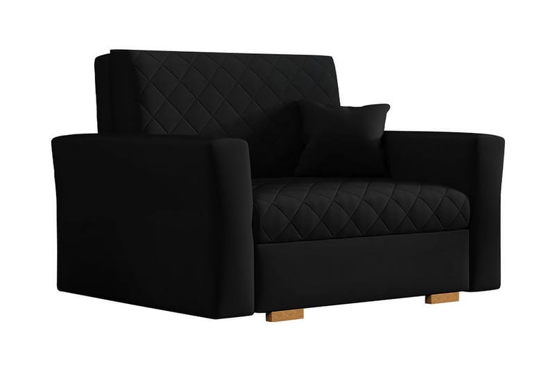 Bensbyn Sovelenestol Rutemønster, Fløyel/Svart