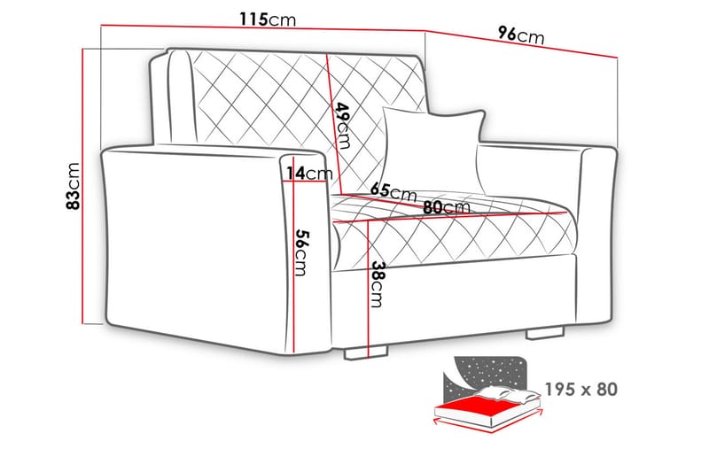 Bensbyn Sovelenestol Rutemønster - Fløyel/Svart - Møbler - Stoler & lenestoler - Lenestoler - Sovestol