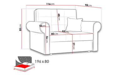 Bliaka Sovelenestol - Fløyel/Svart - Møbler - Sofaer - Sovesofaer
